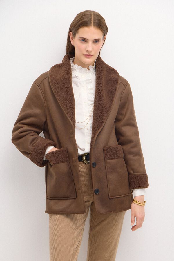 Hoss Intropia Dana. Sobretudo largo dupla face Castanho