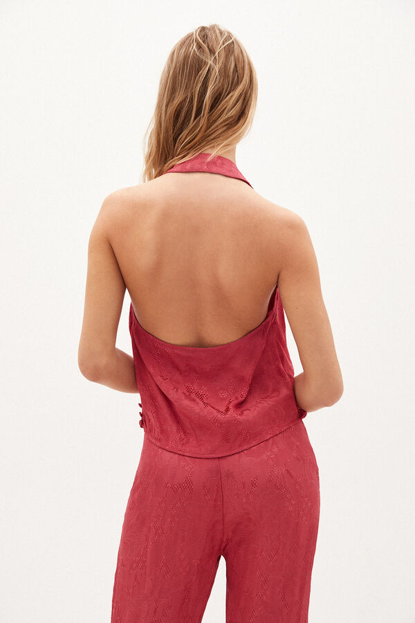 Hoss Intropia Claire Top cruzado en jacquard Rosa