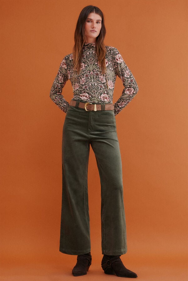 Hoss Intropia Paulette. Pantal&oacute;n wide leg Kaki