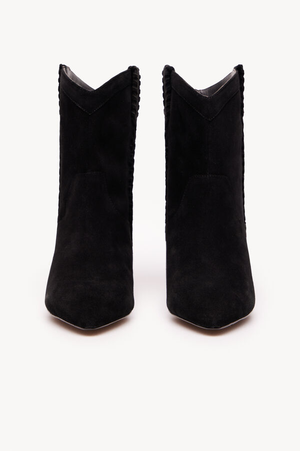 Hoss Intropia Gloria. Botas de pele com tran&ccedil;a Preto