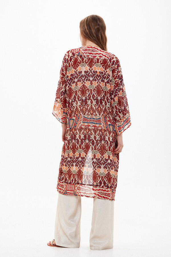 Hoss Intropia Charlotte. Kimono largo estampado Estampado Naranja