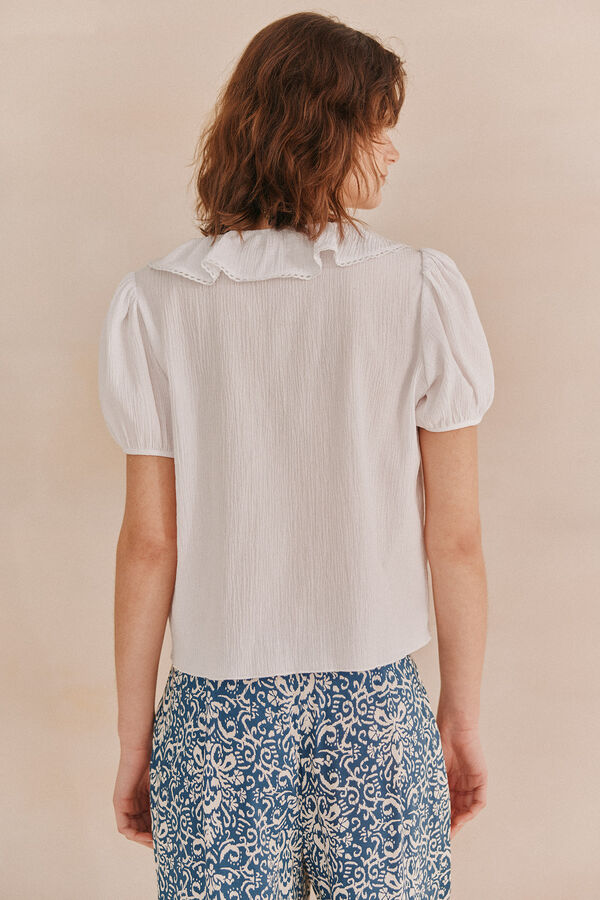 Hoss Intropia Blusa Gema Ruffle Beige