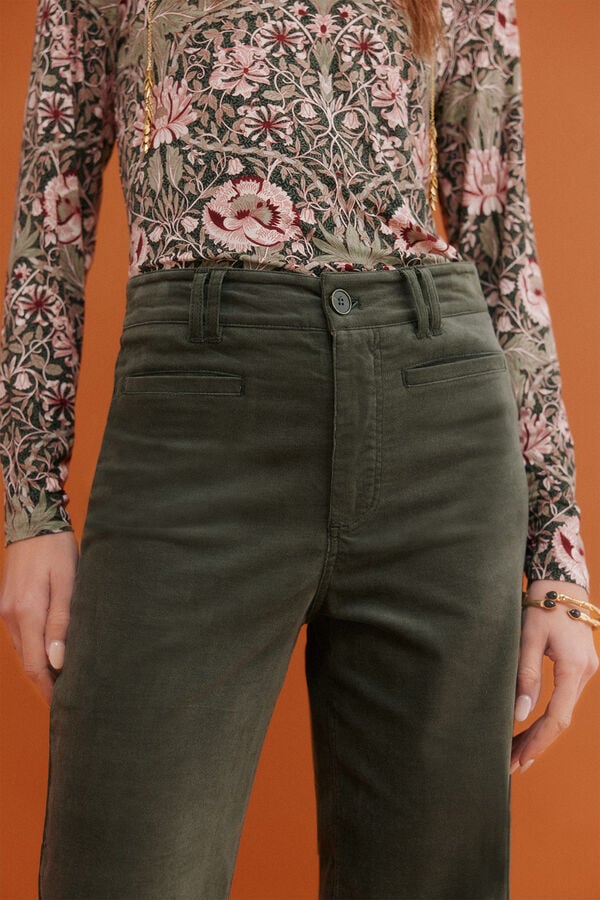 Hoss Intropia Paulette. Pantal&oacute;n wide leg Kaki