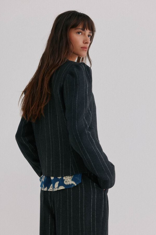 Hoss Intropia Estela. Blazer a rayas Gris oscuro