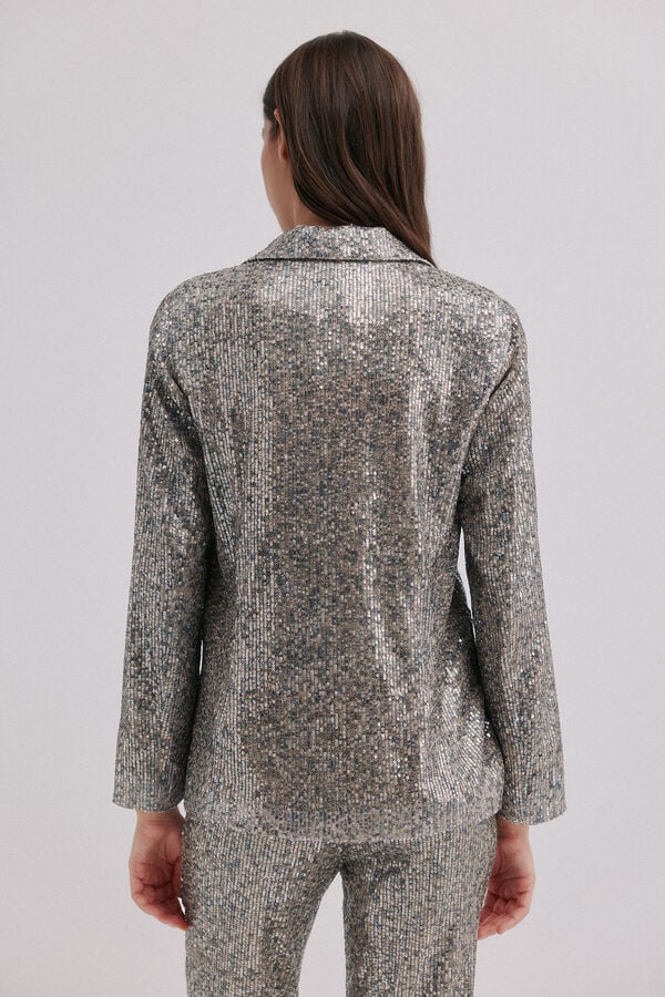 Hoss Intropia Emilia. Blazer de lantejoulas Cinzento