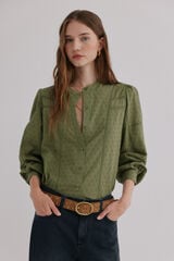 Hoss Intropia Genevi&egrave;ve. Blusa rom&acirc;ntica Khaki
