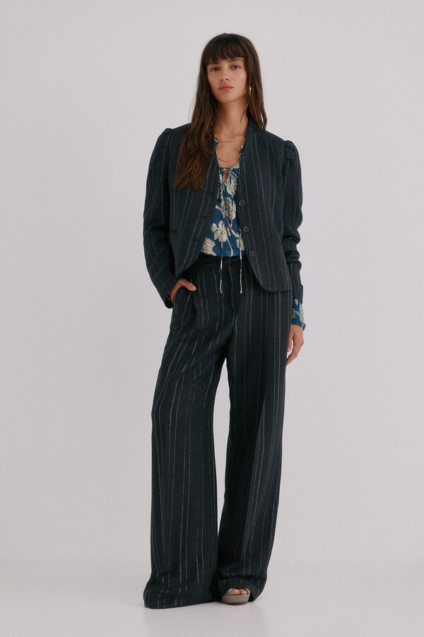 Hoss Intropia Estela. Blazer a rayas Gris oscuro