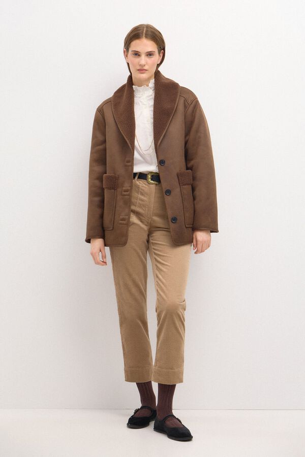 Hoss Intropia Dana. Sobretudo largo dupla face Castanho