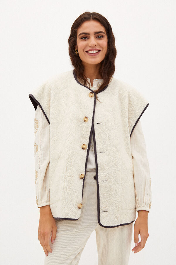 Hoss Intropia Abbie. Chaleco de pana reversible Gris