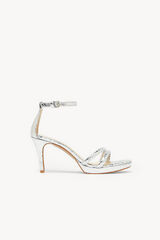 Hoss Intropia Nina. Sandalias de raso con tac&oacute;n Gris