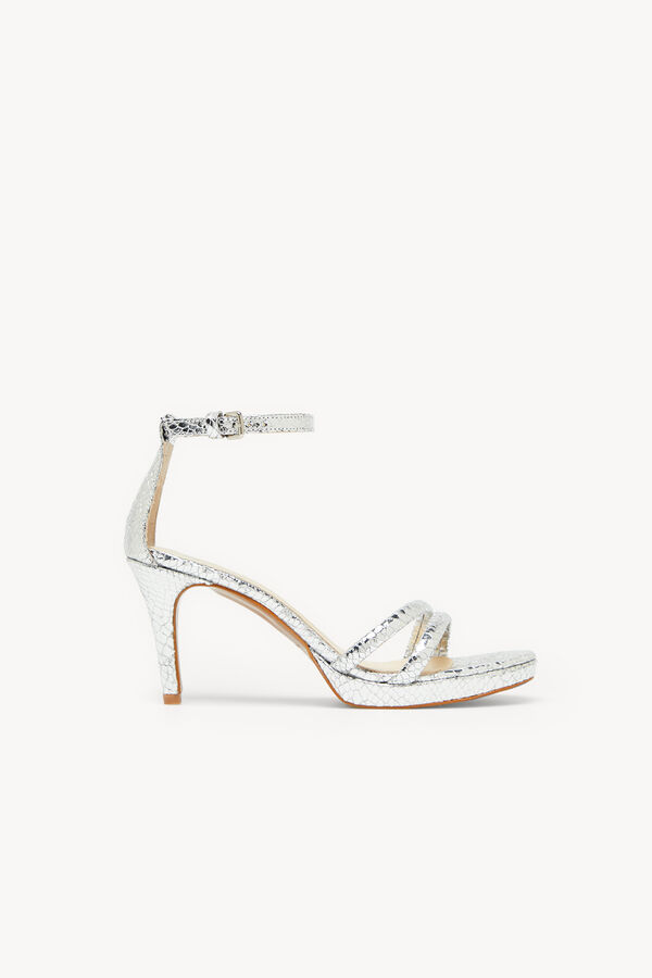 Hoss Intropia Nina. Sandalias de raso con tac&oacute;n Gris