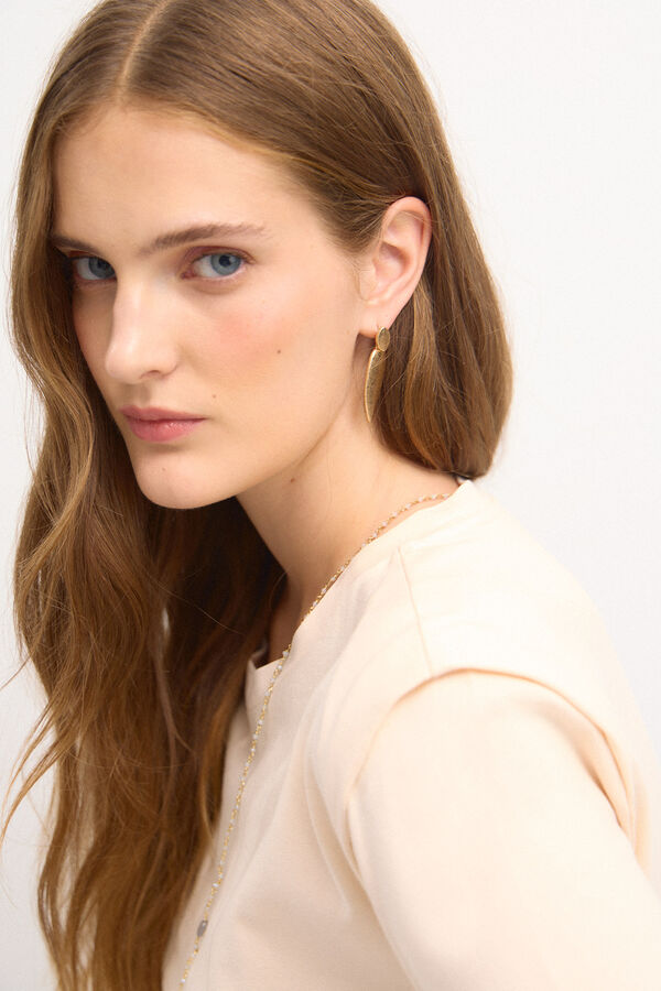 Hoss Intropia Scarlet. Camiseta de algod&atilde;o lavada Ecru