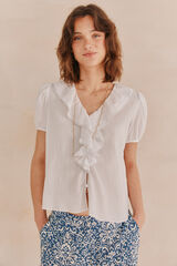 Hoss Intropia Blusa Gema Ruffle Beige