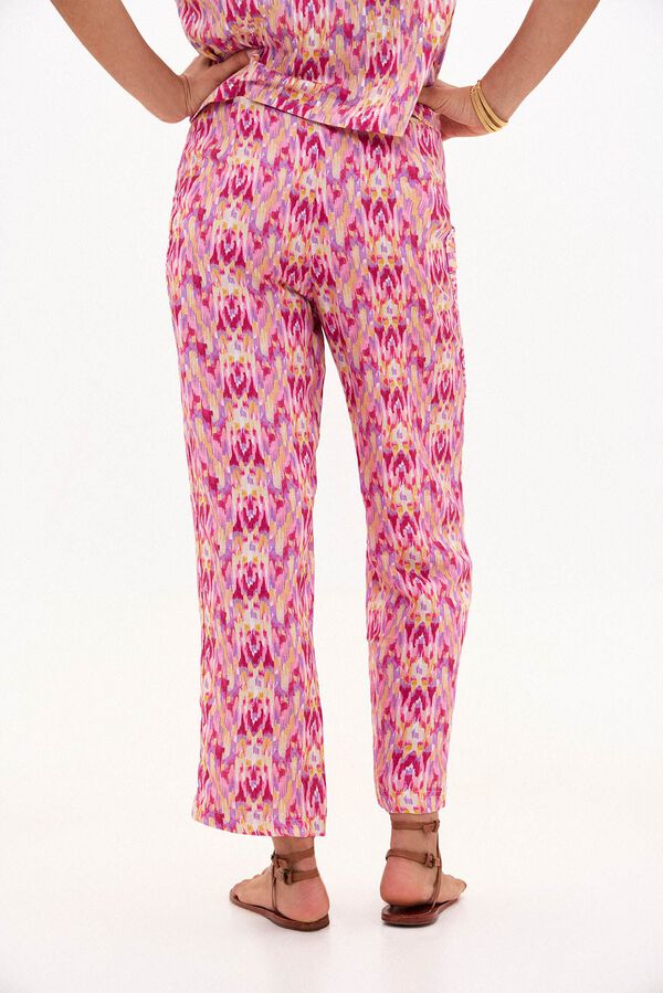 Hoss Intropia Paget. Pantal&oacute;n con lino estampado Multicolor
