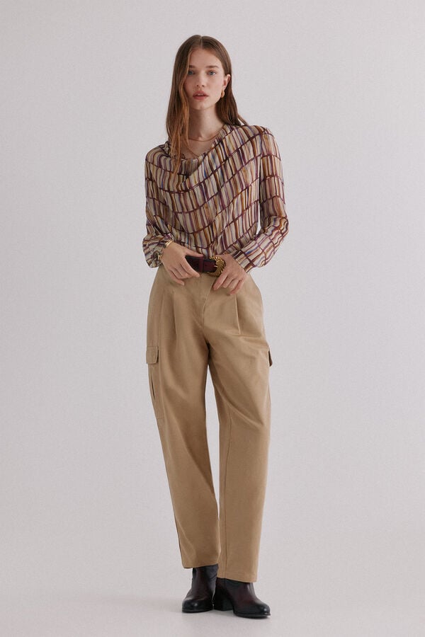 Hoss Intropia Piera. Pantal&oacute;n cargo Marfil