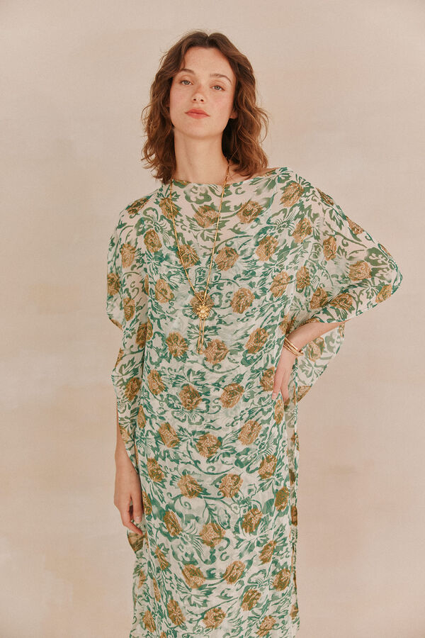 Hoss Intropia Lucille. Vestido jaquard fluido Estampado Verde