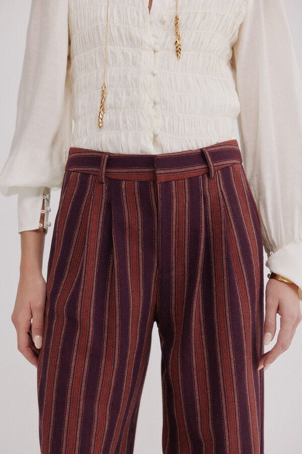 Hoss Intropia Pippa. Pantal&oacute;n a rayas Granate