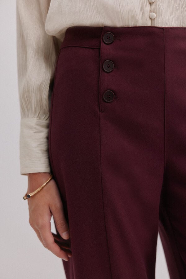 Hoss Intropia Pam. Pantalones con doble abotonadura Granate