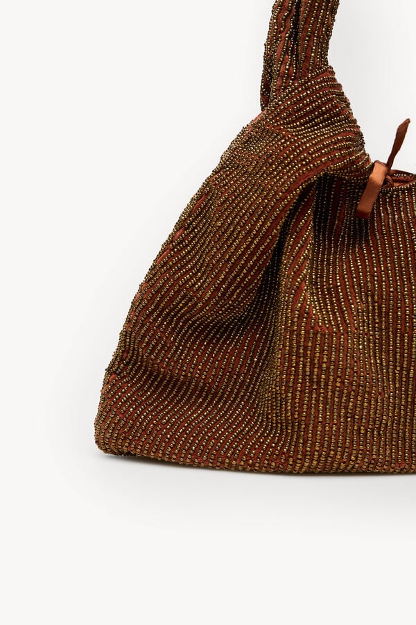 Hoss Intropia Nora. Bolso de terciopelo abalorios Marron