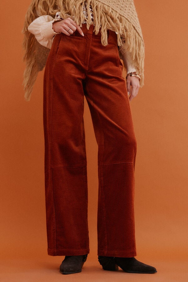 Hoss Intropia Pamela. Pantal&oacute;n wide leg Vino