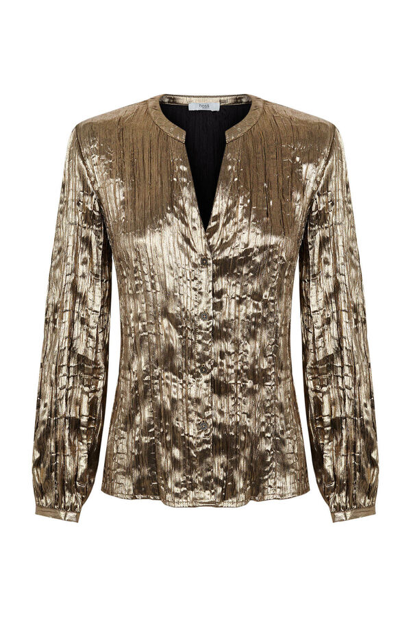Hoss Intropia Fernanda. Blusa metalizada. Dorado