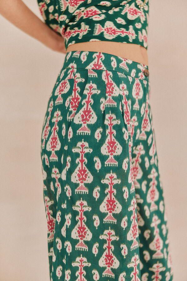 Hoss Intropia Paloma. Pantalón estampado ikat Estampado Verde