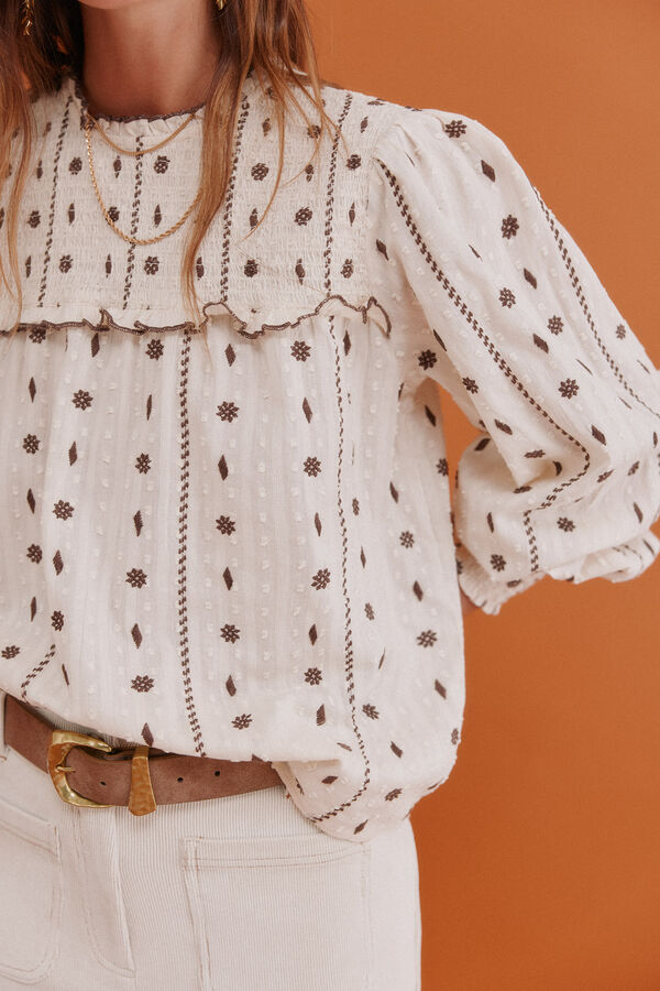 Hoss Intropia Catalina. Blusa com cintado = entallado Branco