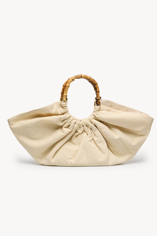 Hoss Intropia Nayeli. Bolsa bordado com alça de bambu Ecru