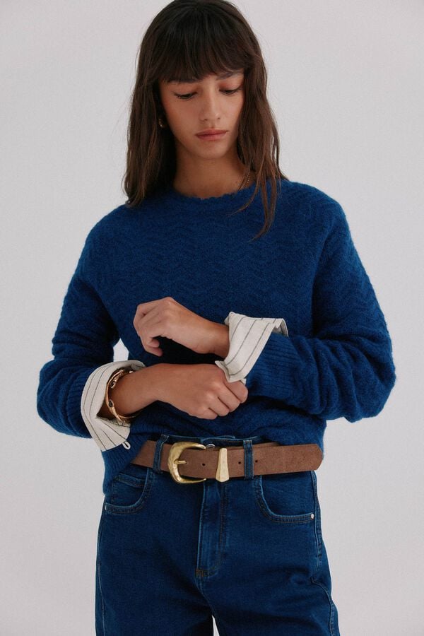 Hoss Intropia Ivonne. Jersey textura Azul marino