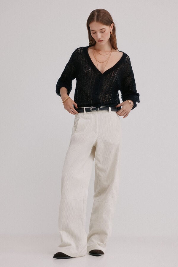 Hoss Intropia Ivy. C&aacute;rdigan calado Negro