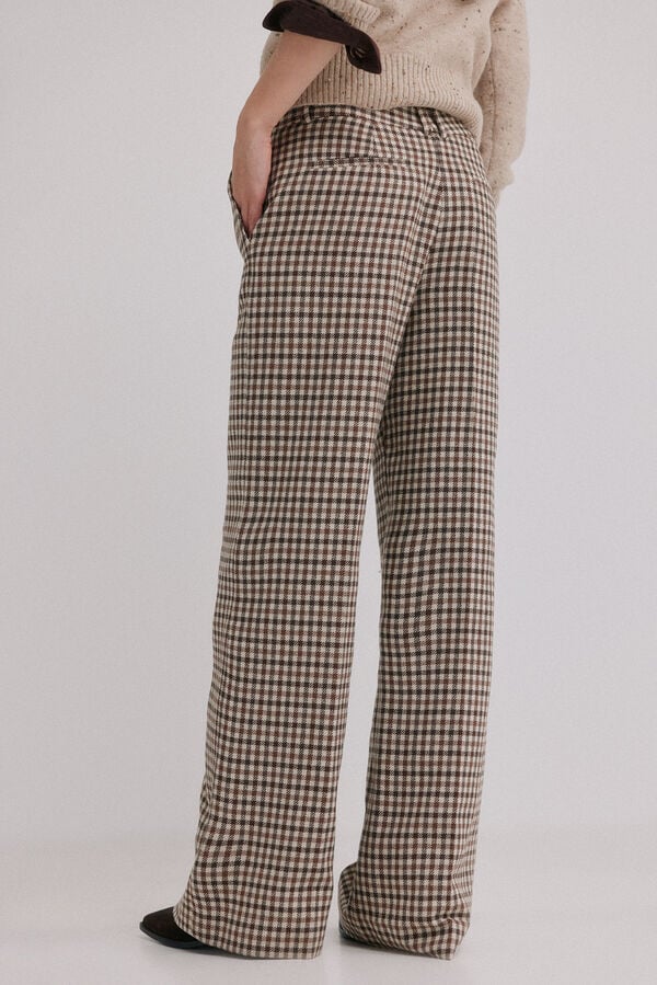 Hoss Intropia Prado. Pantal&oacute;n a cuadros Marfil