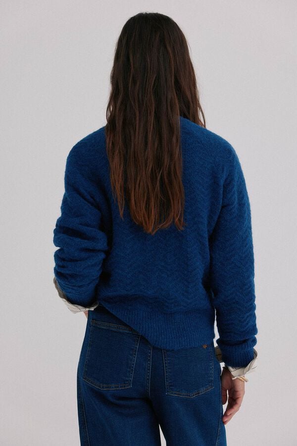 Hoss Intropia Ivonne. Jersey textura Azul marino