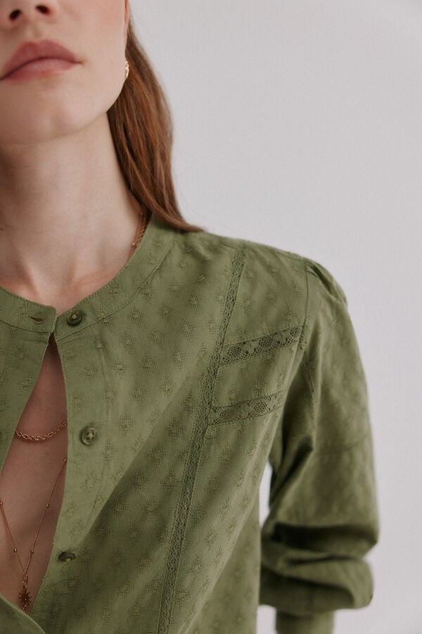 Hoss Intropia Genevi&egrave;ve. Blusa rom&acirc;ntica Khaki