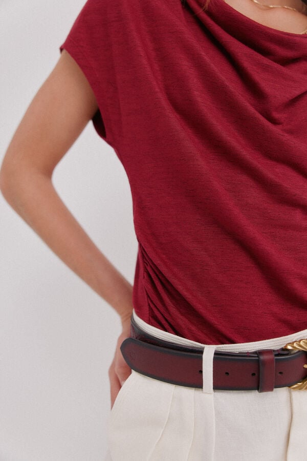 Hoss Intropia Mia. Camiseta drapeada Vermelho