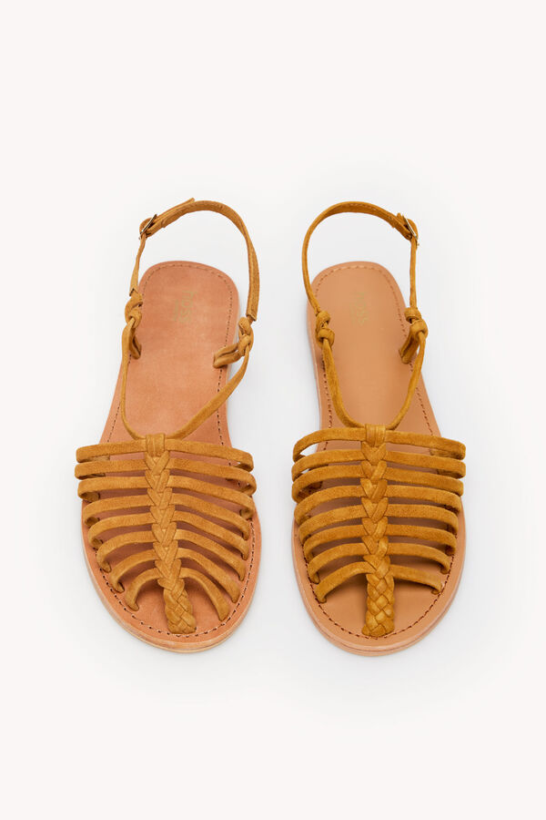 Hoss Intropia Medina. Cangrejeras planas de piel Beige