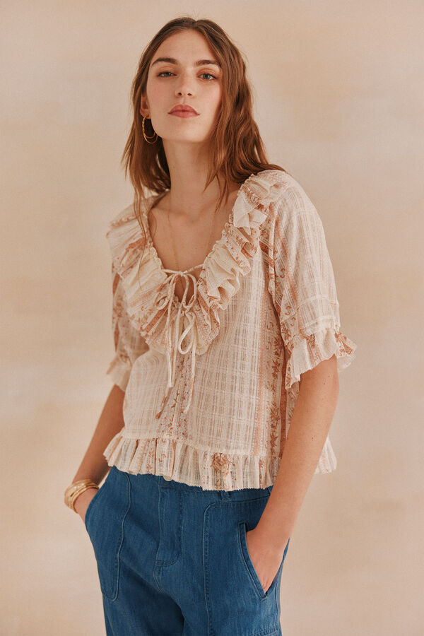 Hoss Intropia Astrid. Blusa estampada. Rosa