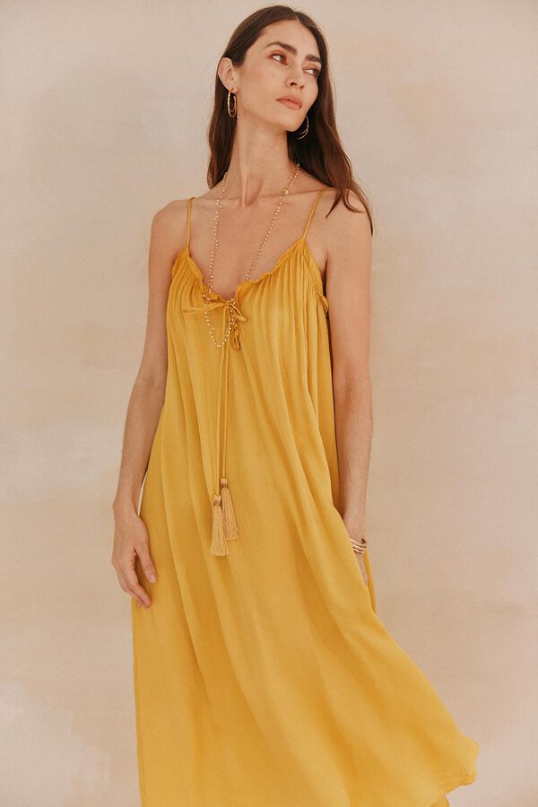 Hoss Intropia Loreto. Vestido fluido Amarelo