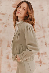 Hoss Intropia Beatriz. Chaqueta bomber frunces Kaki