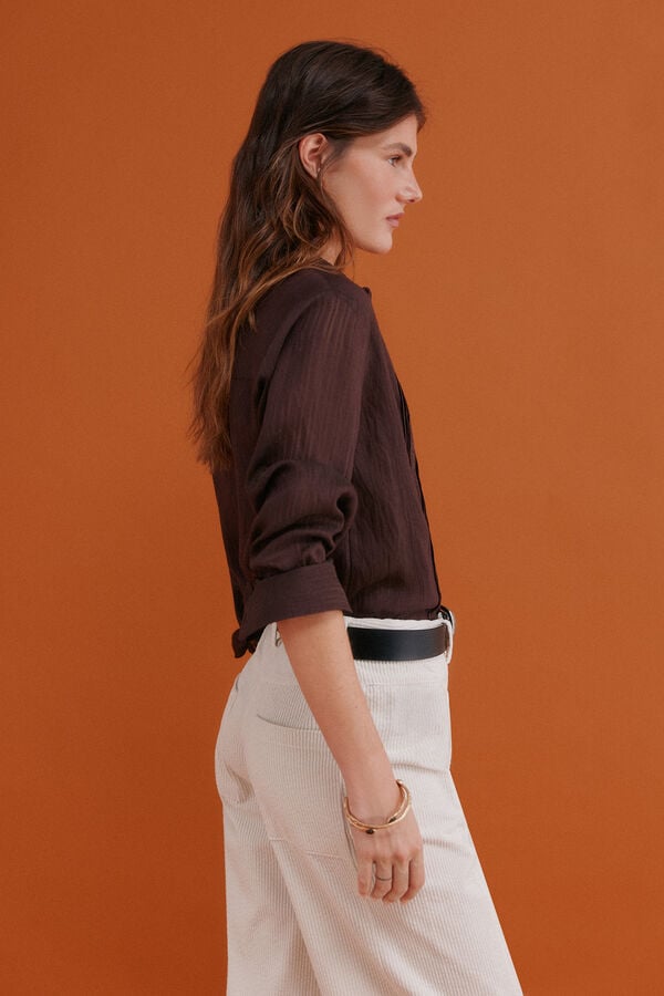 Hoss Intropia Greta. Blusa bordada Marron
