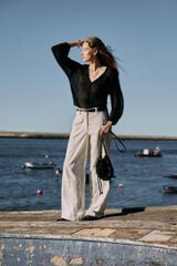 Hoss Intropia Ivy. C&aacute;rdigan calado Negro