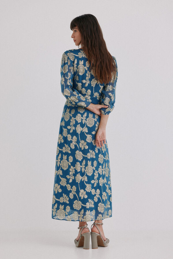 Hoss Intropia Amanda. Vestido jacquard Estampado azul