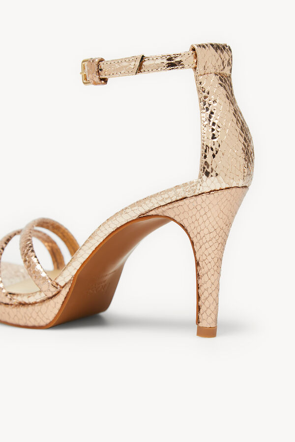 Hoss Intropia Nina. Sandalias de raso con tac&oacute;n Amarillo