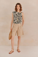 Hoss Intropia Pamélia. Bermudas linho Ecru