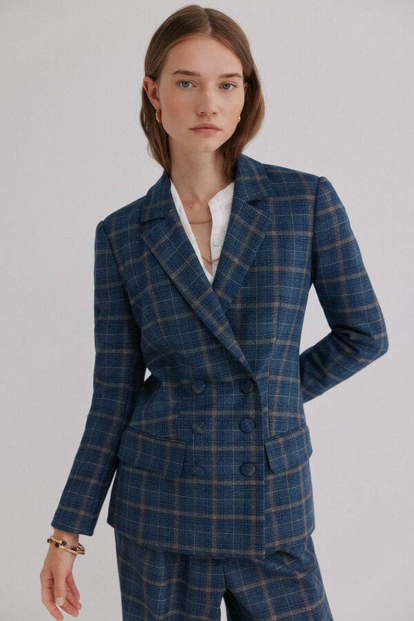 Hoss Intropia Elvira. Blazer cuadros Azul marino
