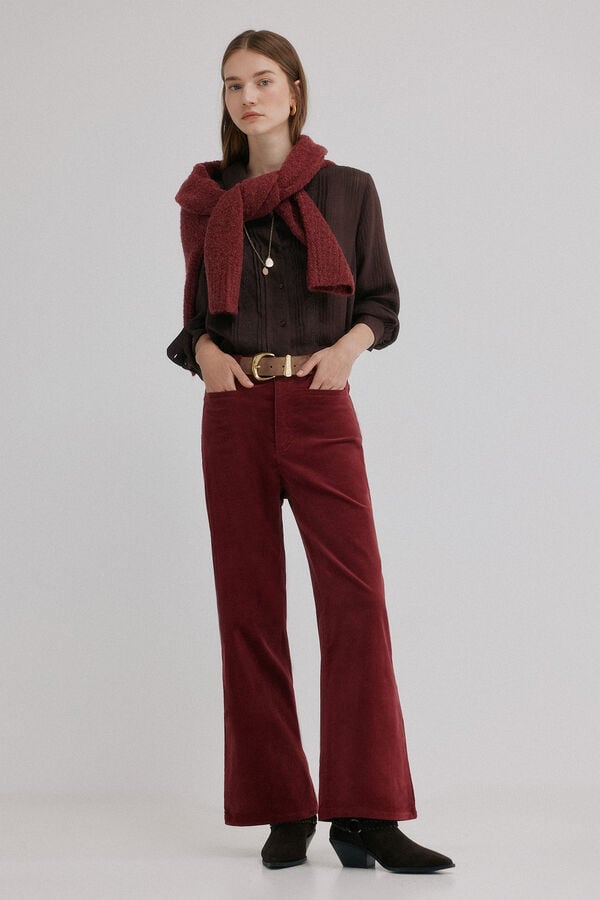 Hoss Intropia Paulette. Pantal&oacute;n wide leg Granate