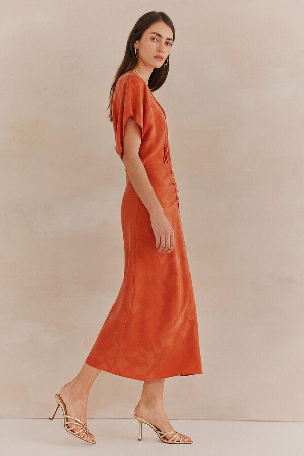 Hoss Intropia Alexa. Vestido jacquard ocasi&oacute;n Naranja