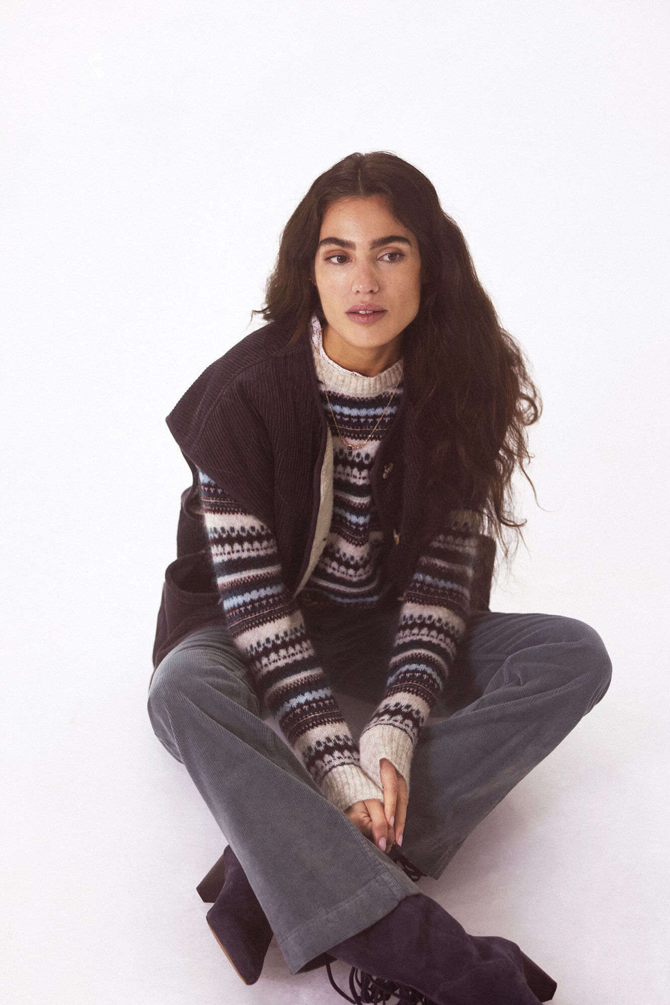 Hoss Intropia Abbie. Chaleco de pana reversible