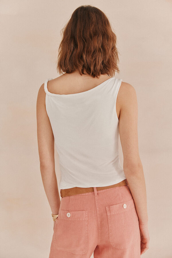 Hoss Intropia Milia. Camiseta drapeada Branco