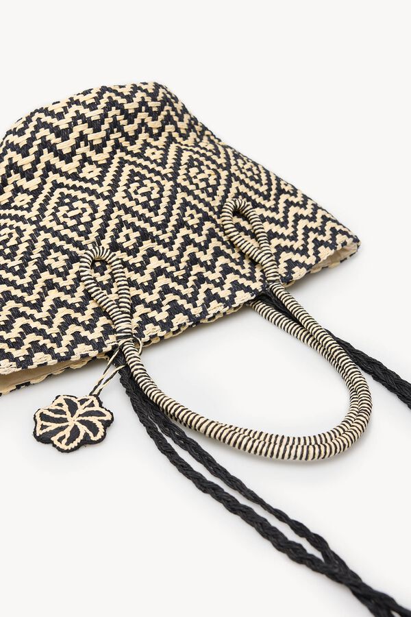 Hoss Intropia Nídia. Alcofa de ráfia Preto