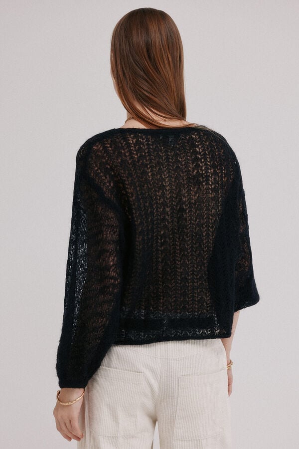 Hoss Intropia Ivy. C&aacute;rdigan calado Negro